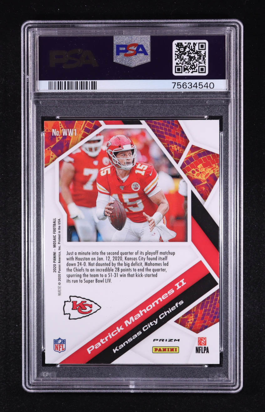 Patrick Mahomes II 2020 Panini Mosaic Will to Win Mosaic Green #1 (PSA 10) at PristineAuction.com Patrick Mahomes II 2020 Panini Mosaic Will to Win Mosaic Green #1 (PSA 10) at PristineAuction.com
