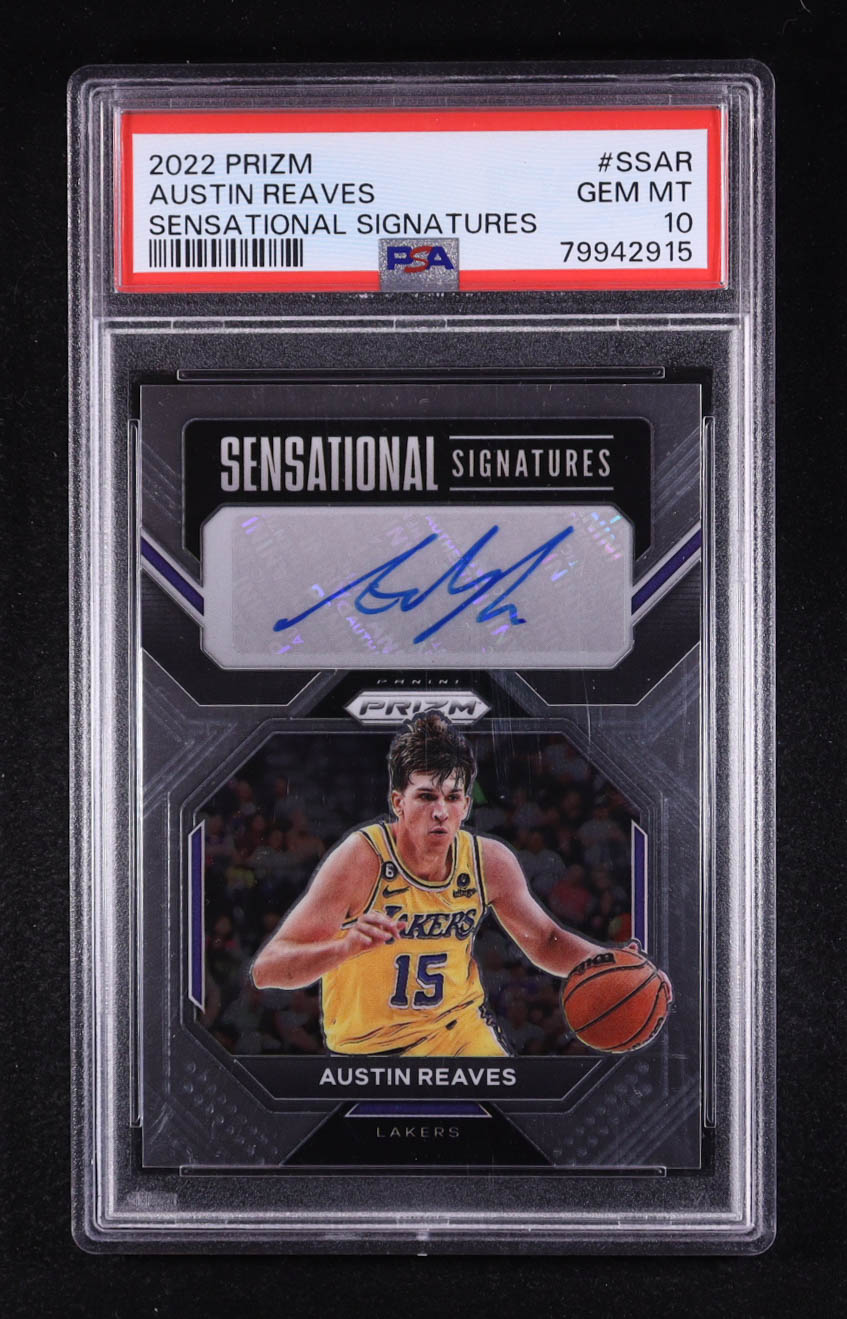 Austin Reaves 2022-23 Panini Prizm Sensational Signatures #58 (PSA 10) at PristineAuction.com Austin Reaves 2022-23 Panini Prizm Sensational Signatures #58 (PSA 10) at PristineAuction.com