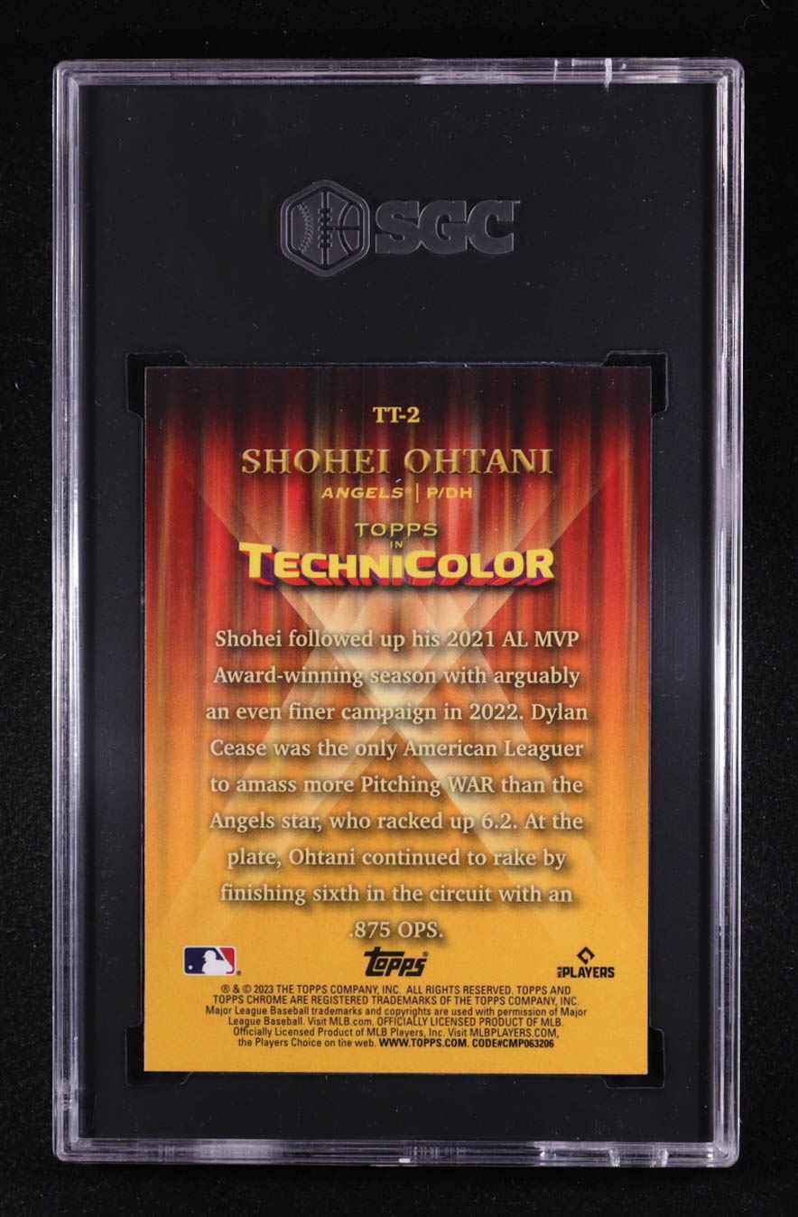 Shohei Ohtani 2023 Topps Chrome Topps In Technicolor #TT2 (SGC 10) at PristineAuction.com Shohei Ohtani 2023 Topps Chrome Topps In Technicolor #TT2 (SGC 10) at PristineAuction.com