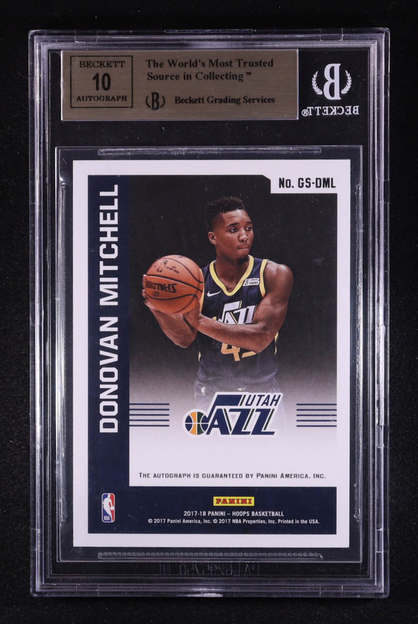 Donovan Mitchell 2017-18 Hoops Great SIGnificance Autographs #55 RC (BGS 9.5 | Autograph Graded BGS 10) at PristineAuction.com Donovan Mitchell 2017-18 Hoops Great SIGnificance Autographs #55 RC (BGS 9.5 | Autograph Graded BGS 10) at PristineAuction.com