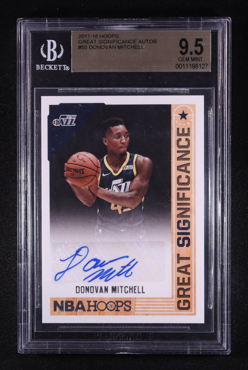 Donovan Mitchell 2017-18 Hoops Great SIGnificance Autographs #55 RC (BGS 9.5 | Autograph Graded BGS 10) at PristineAuction.com Donovan Mitchell 2017-18 Hoops Great SIGnificance Autographs #55 RC (BGS 9.5 | Autograph Graded BGS 10) at PristineAuction.com