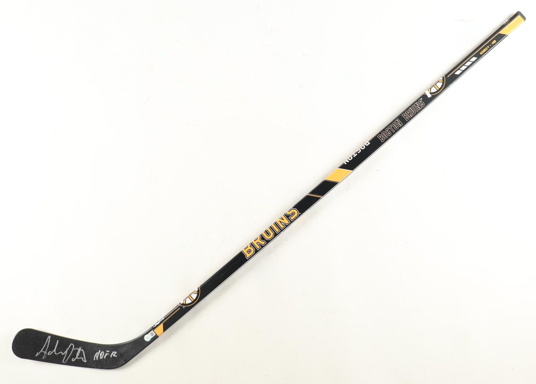 Adam Oates Signed Bruins Logo Hockey Stick Inscribed "HOF 12" (Schwartz) at PristineAuction.com Adam Oates Signed Bruins Logo Hockey Stick Inscribed "HOF 12" (Schwartz) at PristineAuction.com