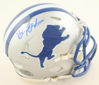 Barry Sanders Signed Lions Throwback Alternate Speed Mini Helmet (Schwartz) at PristineAuction.com