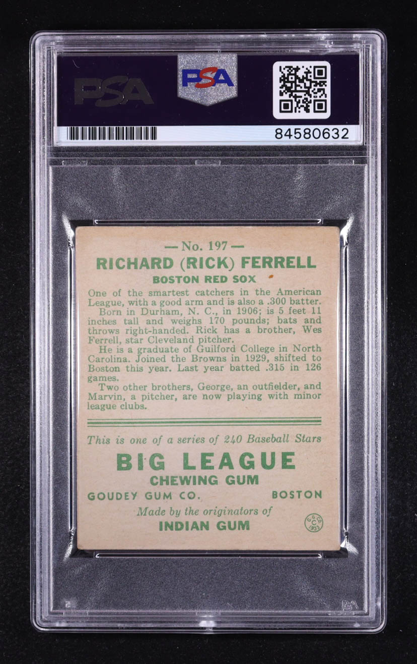 Rick Ferrell Signed 1933 Goudey #19 (PSA | Autograph Graded Authentic) at PristineAuction.com Rick Ferrell Signed 1933 Goudey #19 (PSA | Autograph Graded Authentic) at PristineAuction.com