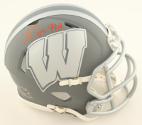 Ron Dayne Signed Wisconsin Badgers Slate Alternate Speed Mini Helmet Inscribed "99H" (Schwartz) at PristineAuction.com