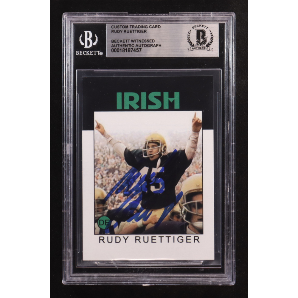 Super Custom Rudy Rudy Ruettiger Signed Custom Trading Card (BGS) | Pristine Auction