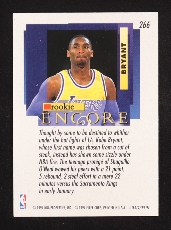 Kobe Bryant 1996-97 Ultra #266 RE RC at PristineAuction.com Kobe Bryant 1996-97 Ultra #266 RE RC at PristineAuction.com