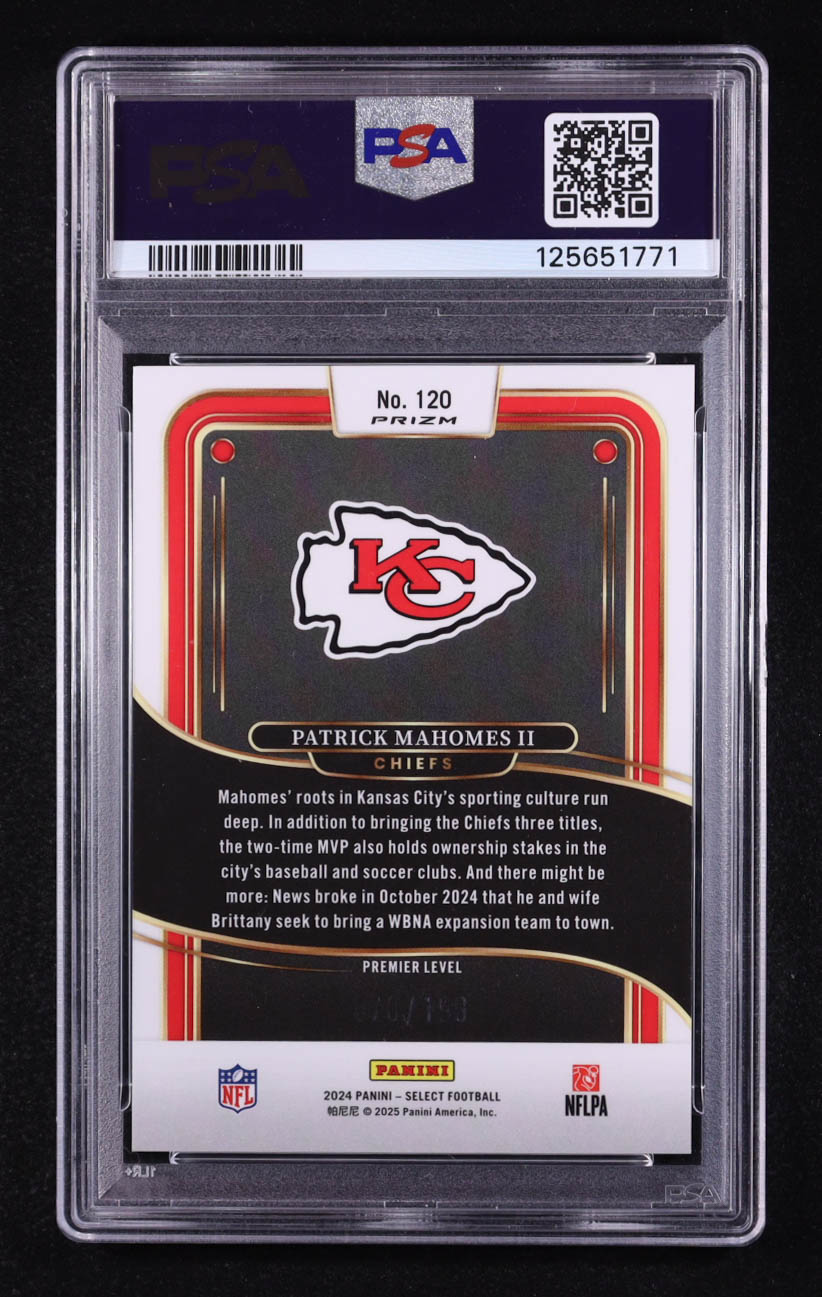Patrick Mahomes II 2024 Select Prizm White Shock #120 #070/199 (PSA 9) at PristineAuction.com Patrick Mahomes II 2024 Select Prizm White Shock #120 #070/199 (PSA 9) at PristineAuction.com