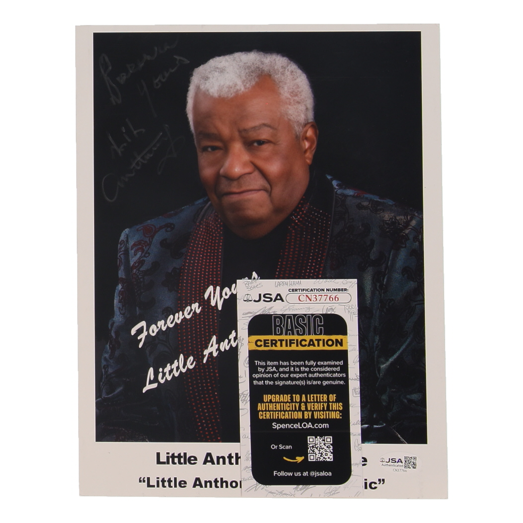 "Little Anthony" Gourdine Signed "Little Anthony & The Music" 8x10 Photo With Inscrption (JSA) at PristineAuction.com "Little Anthony" Gourdine Signed "Little Anthony & The Music" 8x10 Photo With Inscrption (JSA) at PristineAuction.com