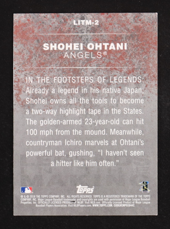 Shohei Ohtani 2018 Topps Legends in the Making Series 2 #LITM2 RC at PristineAuction.com Shohei Ohtani 2018 Topps Legends in the Making Series 2 #LITM2 RC at PristineAuction.com
