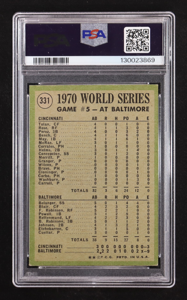 Brooks Robinson 1971 Topps #331 / World Series Game 5 (PSA 3) at PristineAuction.com Brooks Robinson 1971 Topps #331 / World Series Game 5 (PSA 3) at PristineAuction.com