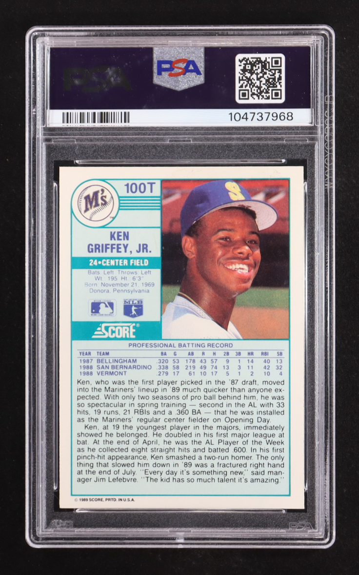 Ken Griffey Jr. 1989 Score Traded #100T RC (PSA 9) at PristineAuction.com Ken Griffey Jr. 1989 Score Traded #100T RC (PSA 9) at PristineAuction.com