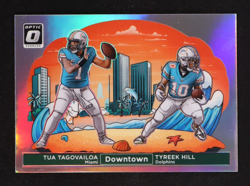 Tua Tagovailoa / Tyreek Hill 2024 Donruss Optic Downtown Duos #7 at PristineAuction.com Tua Tagovailoa / Tyreek Hill 2024 Donruss Optic Downtown Duos #7 at PristineAuction.com