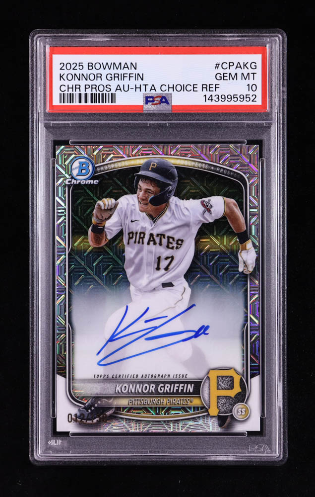 Konnor Griffin 2024 Bowman Chrome Draft Autographs HTA Choice Refractors #CPAKG RC #012/150 (PSAS 10)