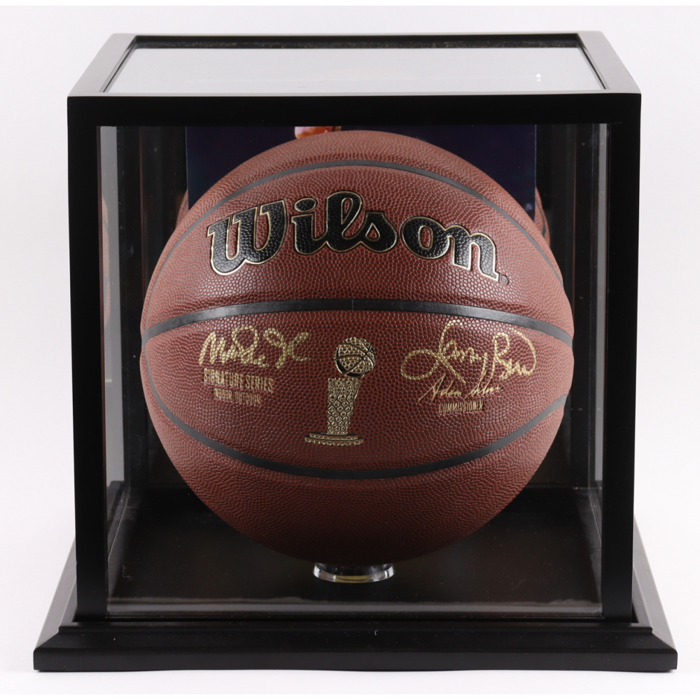 Magic Johnson & Larry Bird Signed NBA Finals Trophy Special