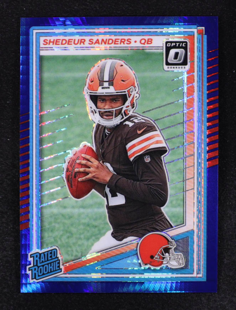 Shedeur Sanders 2025 Donruss Optic Blue Hyper #203 RR RC