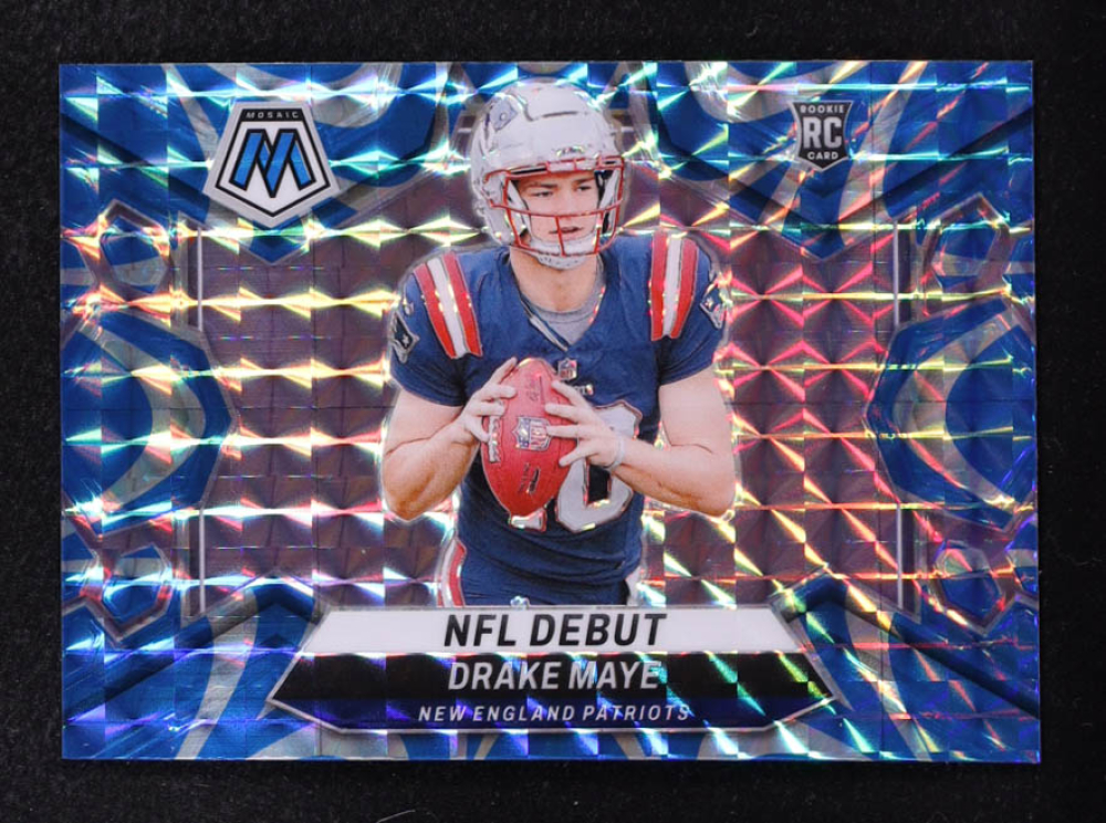 Drake Maye 2024 Panini Mosaic Mosaic Reactive Blue #273 DEB RC