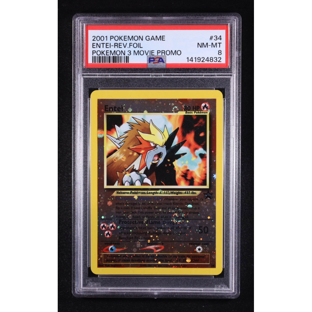 Entei Base Stats Entei 2001 Pokemon Base Wizards Of The Coast Pokemon 3 Movie Promo #34 ...