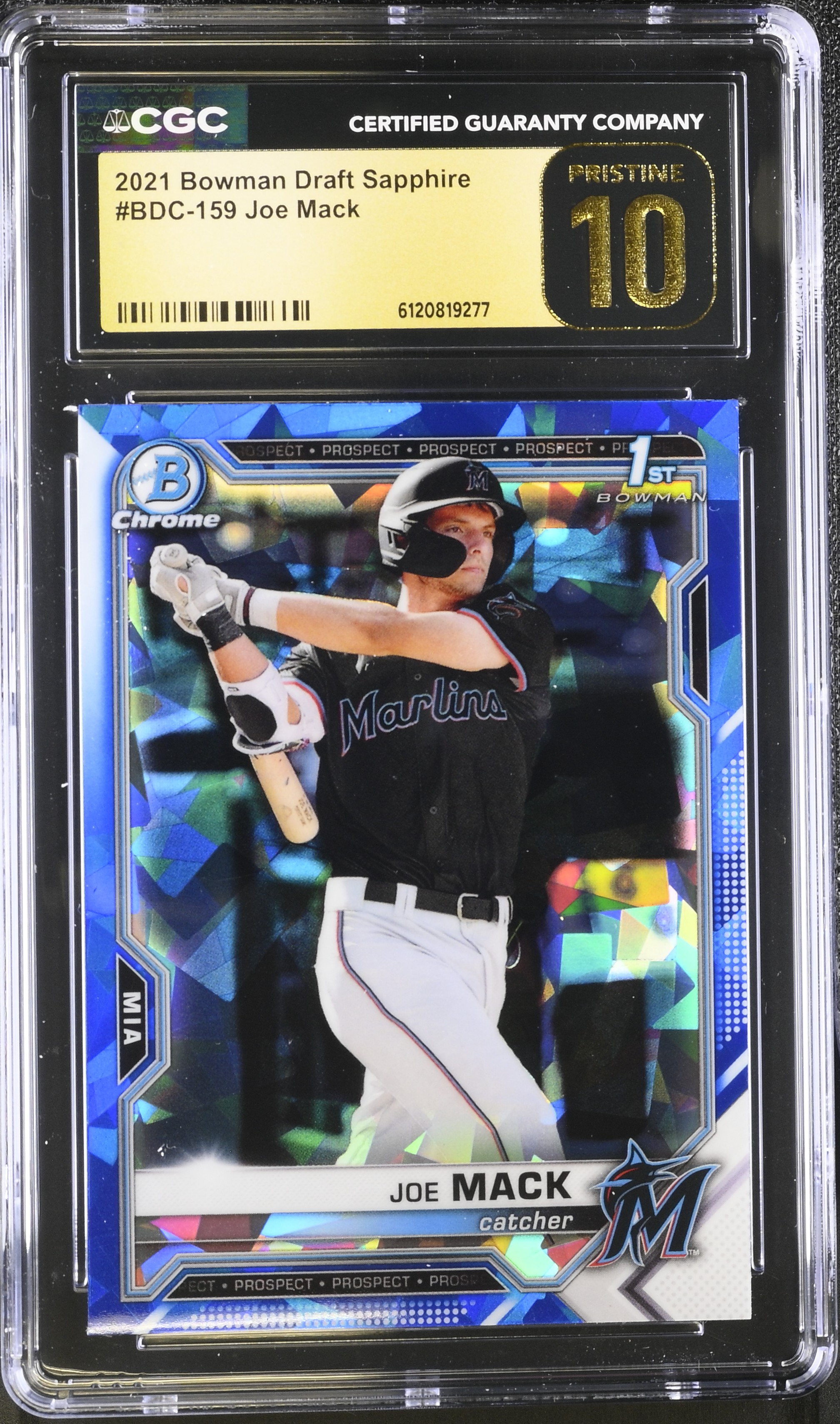 Joe Mack 2021 Bowman Draft Sapphire #159 (CGC 10 | Pristine Black Label ...