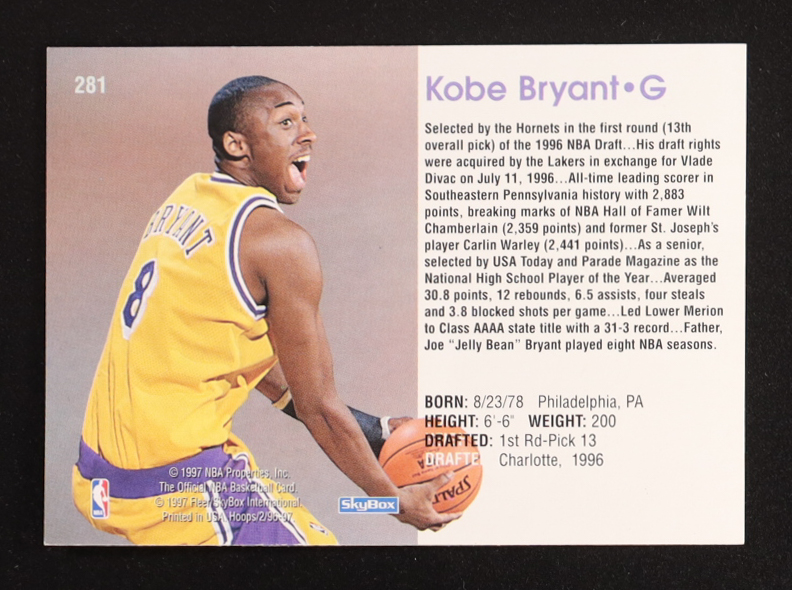 Kobe Bryant 1996-97 NBA Hoops #281 RC | Pristine Auction