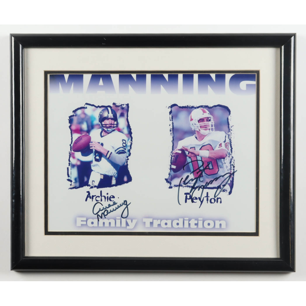 Archie Manning & Peyton Manning Signed Custom Framed Photo Display (SoP ...