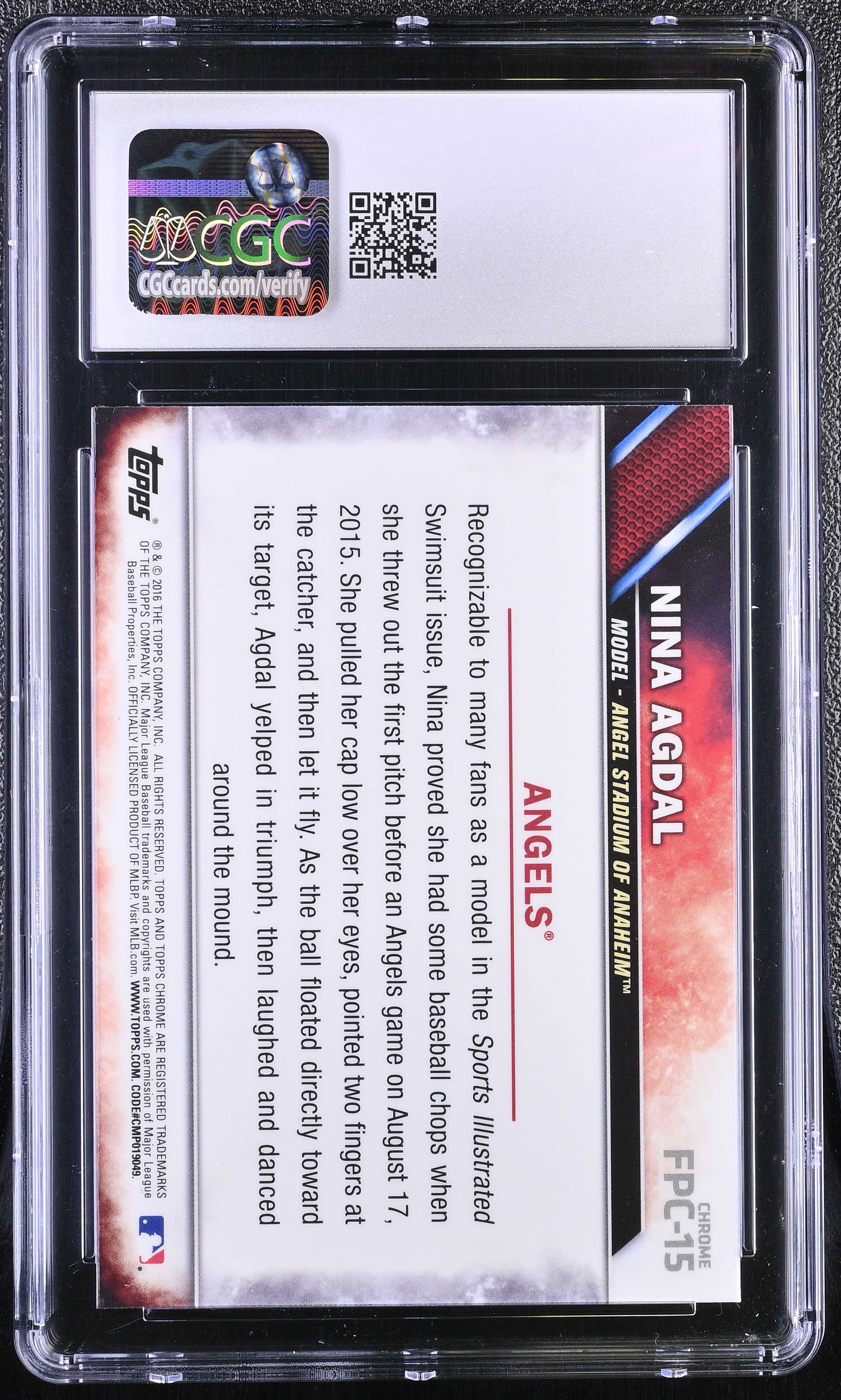 Nina Agdal 2016 Topps Chrome First Pitch #15 (CGC 9) | Pristine Auction