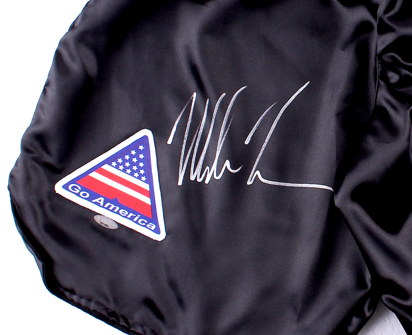 Mike Tyson Signed Custom "USA" Boxing Shorts (Tristar Hologram) at PristineAuction.com Mike Tyson Signed Custom "USA" Boxing Shorts (Tristar Hologram) at PristineAuction.com