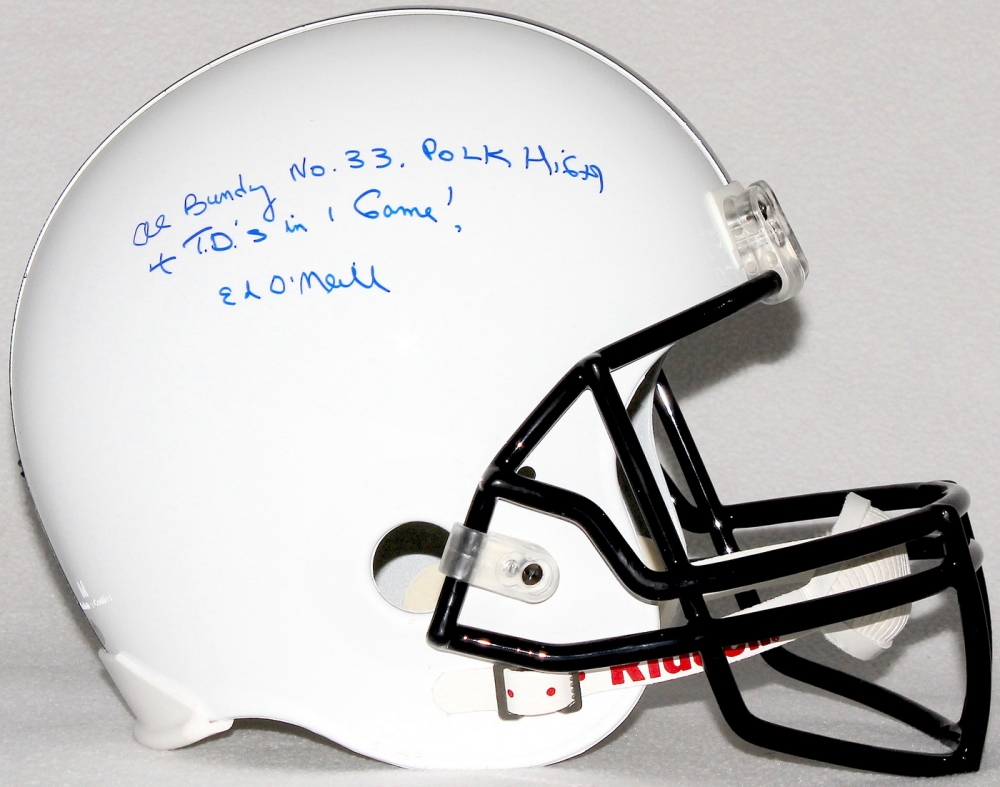Ed O'Neill Signed "Polk High" Full-Size Helmet Inscribed "Al Bundy" "No 33"  "Polk High" & " 4 TD's In 1 Game!" (Schwartz COA) | Pristine Auction