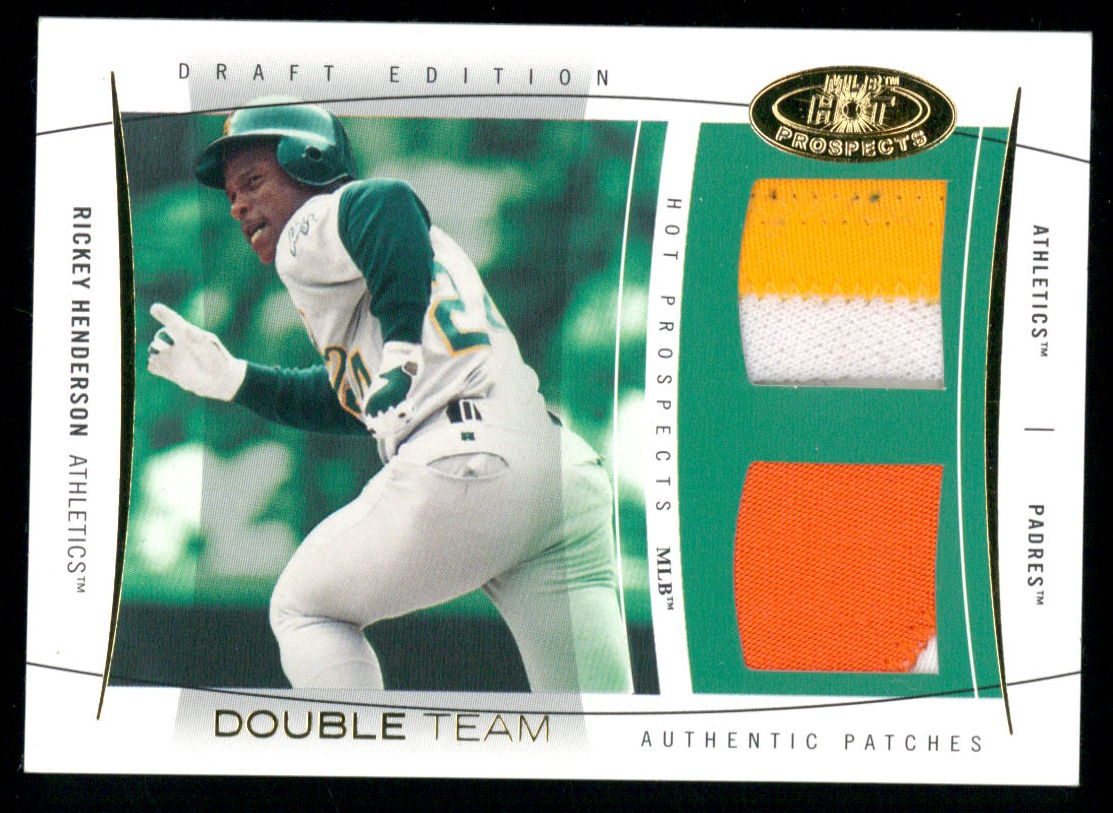 Rickey Henderson 2004 Hot Prospects Draft Double Team Patch #RH A's-Padres at PristineAuction.com Rickey Henderson 2004 Hot Prospects Draft Double Team Patch #RH A's-Padres at PristineAuction.com