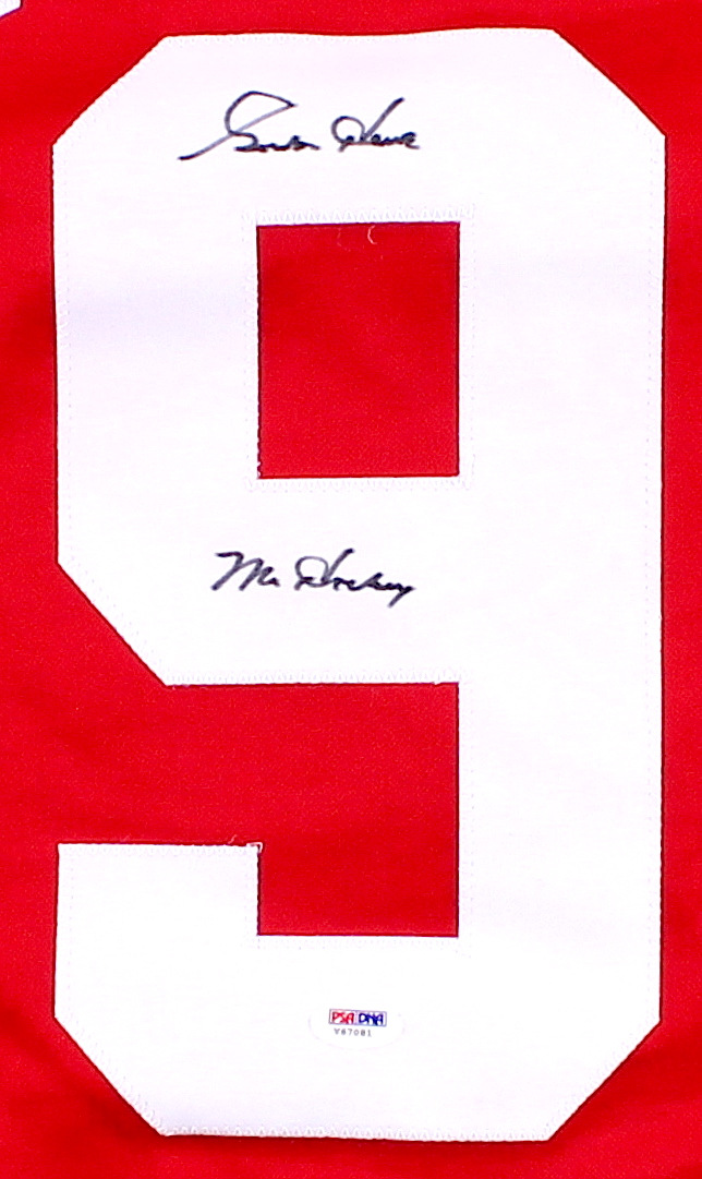 Gordie Howe Signed Red Wings Jersey Inscribed "Mr. Hockey" (PSA COA) at PristineAuction.com Gordie Howe Signed Red Wings Jersey Inscribed "Mr. Hockey" (PSA COA) at PristineAuction.com