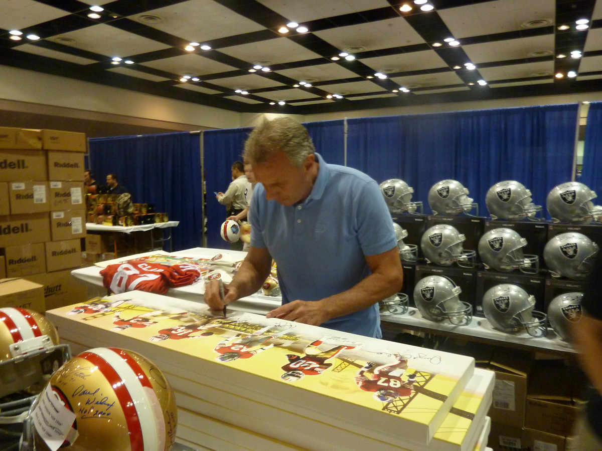 49ers Legends 14x48 "Dynasty" Canvas Signed by (6) with Joe Montana, Jerry Rice, Roger Craig, Ronnie Lott, John Taylor & Dwight Clark (Player Holograms & JSA COA) at PristineAuction.com 49ers Legends 14x48 "Dynasty" Canvas Signed by (6) with Joe Montana, Jerry Rice, Roger Craig, Ronnie Lott, John Taylor & Dwight Clark (Player Holograms & JSA COA) at PristineAuction.com