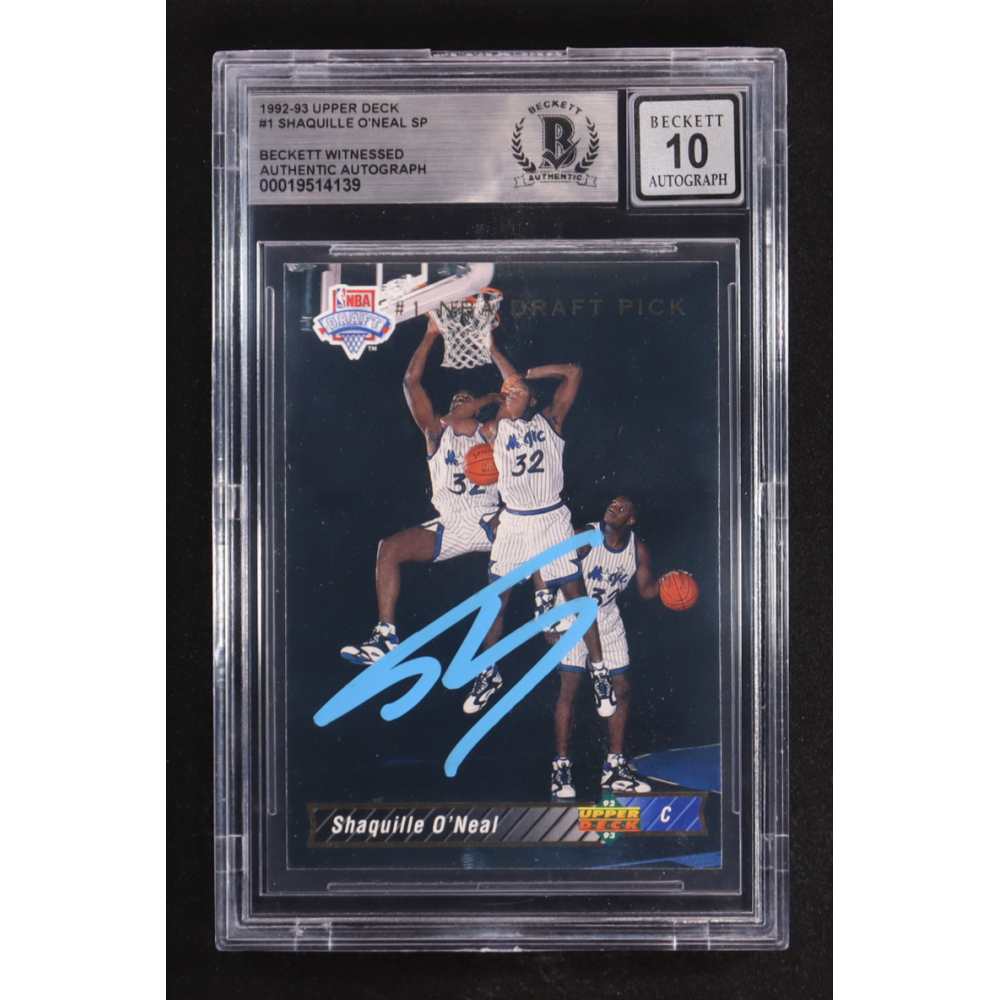 First Raft Pic Shaquille O'Neal 1992-93 Upper Deck #1 NBA First Draft Pick SP RC (BGS ...