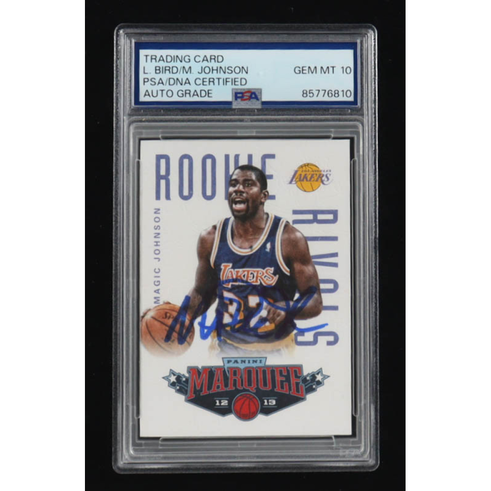 Magic Johnson & Larry Bird Signed 2012-13 Panini Marquee Rookie Rivals ...