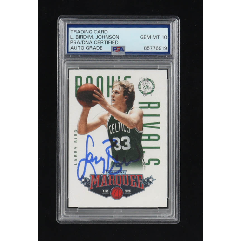 Magic Johnson & Larry Bird Signed 2012-13 Panini Marquee Rookie Rivals ...