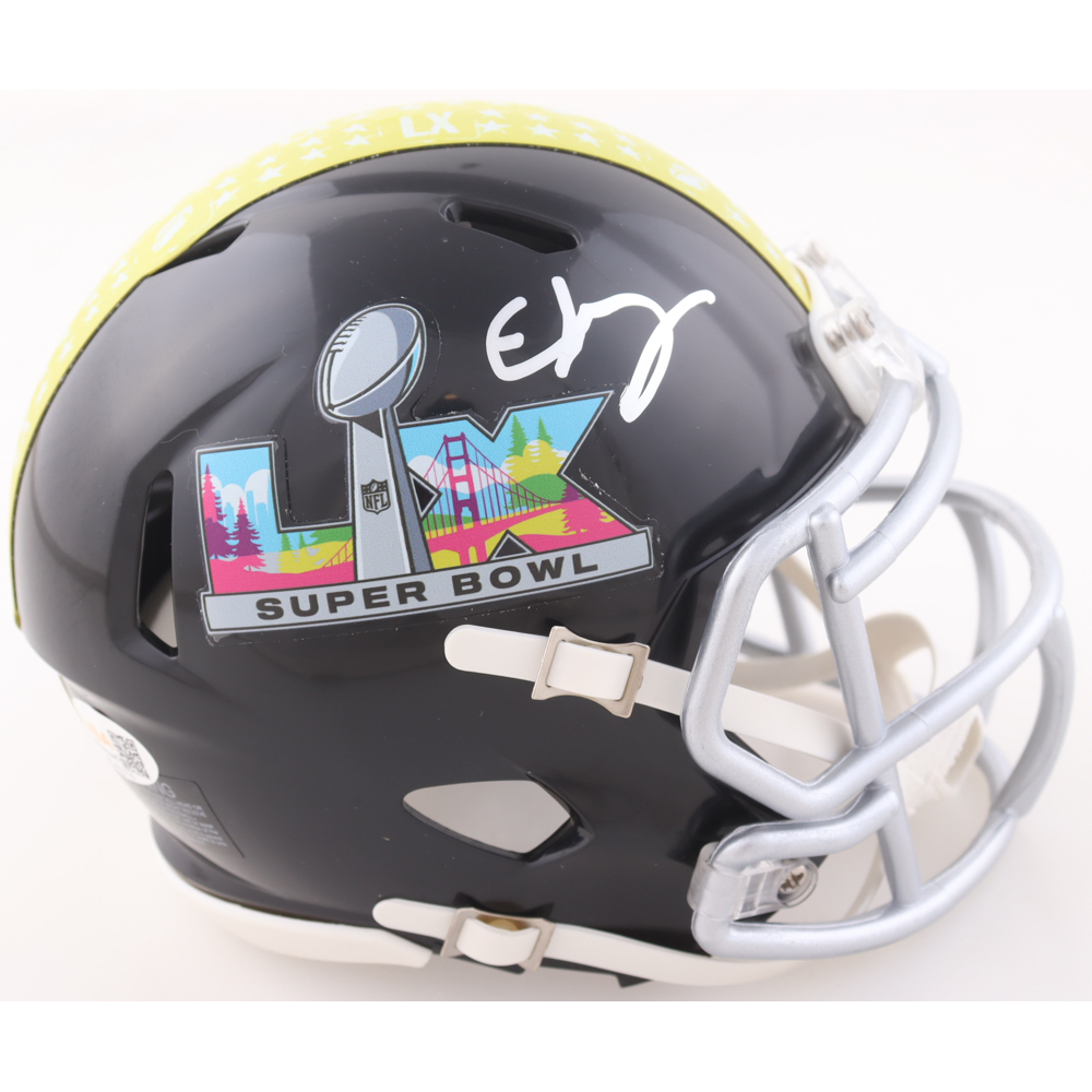 Elijah Arroyo Signed Super Bowl LX Logo Speed Mini Helmet (JSA ...