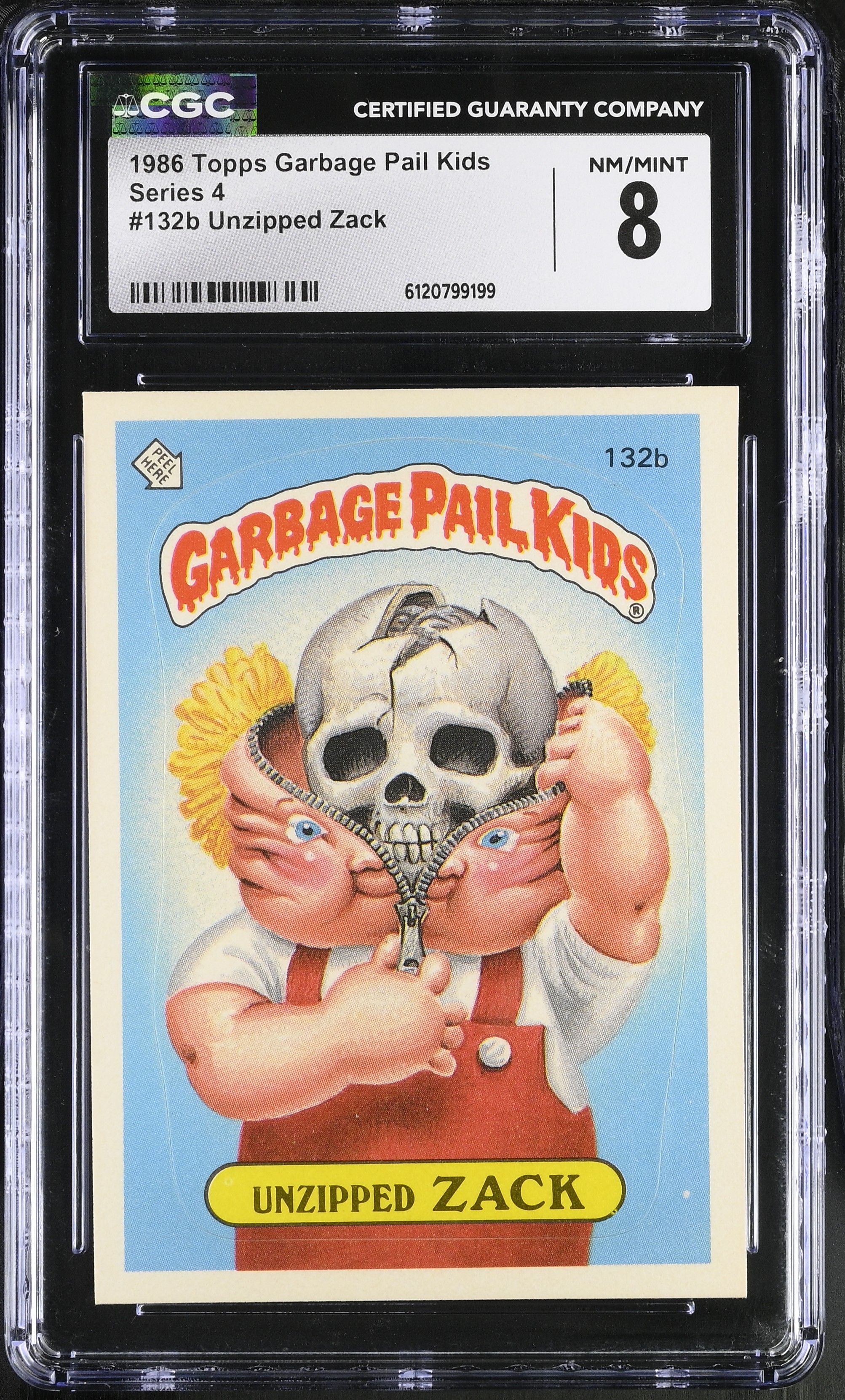 Unzipped Zack 1986 Topps Series 4 #132b (CGC 8) | Pristine Auction