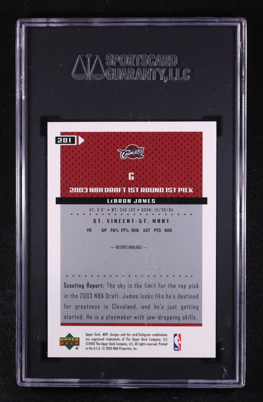 LeBron James 2003-04 Upper Deck MVP #201 RC (SGC 9) | Pristine Auction