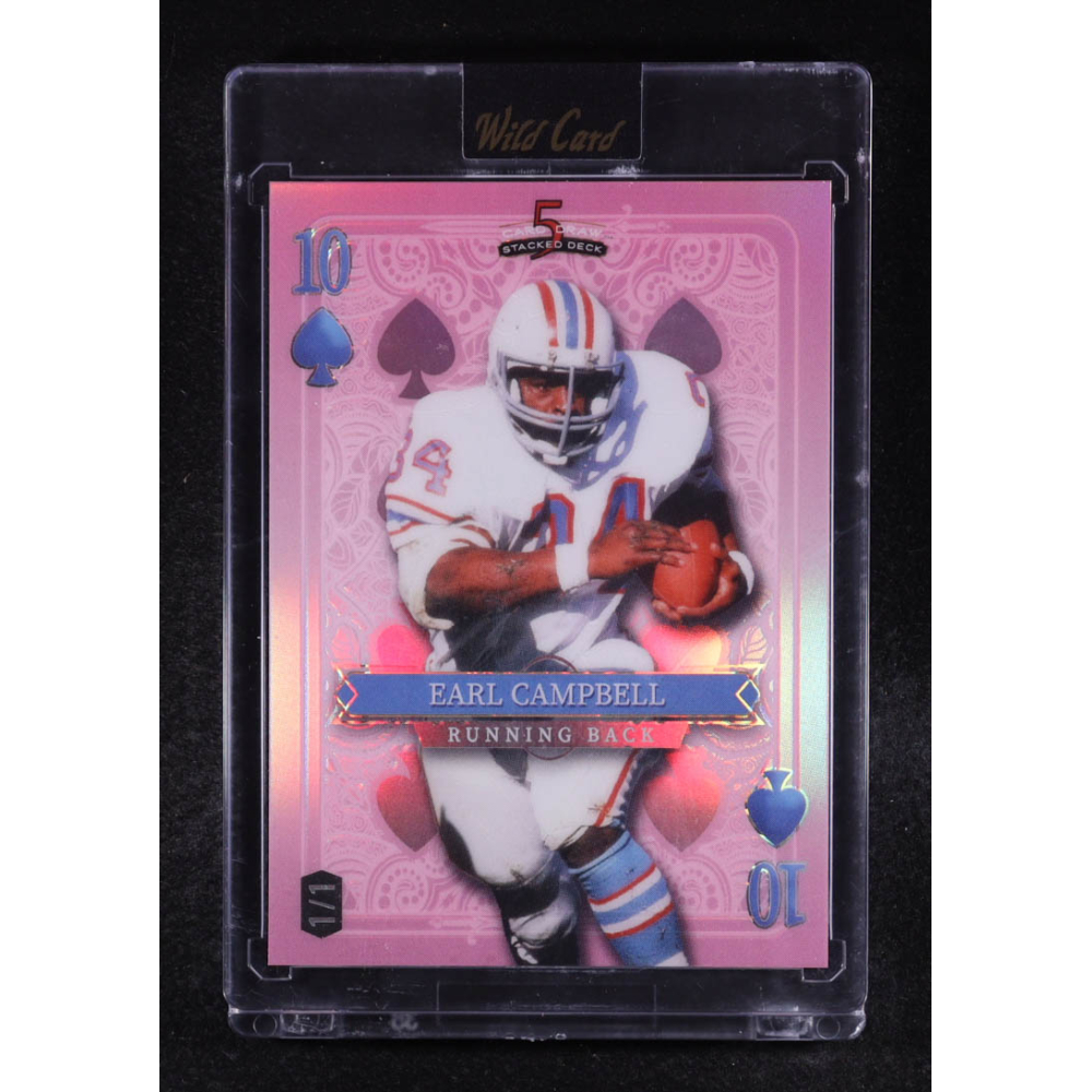 Earl Campbell 2024 Wild Card 5 Card Draw Stacked Ten Of Spades