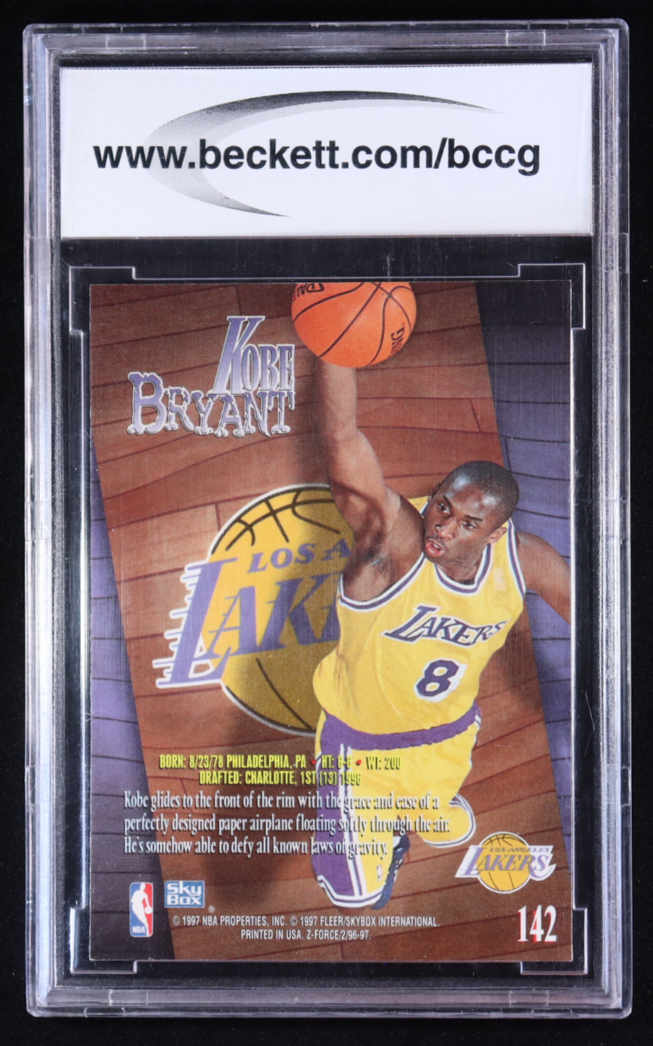 Kobe Bryant 1996-97 Z-Force #142 RC (BCCG 10) | Pristine Auction