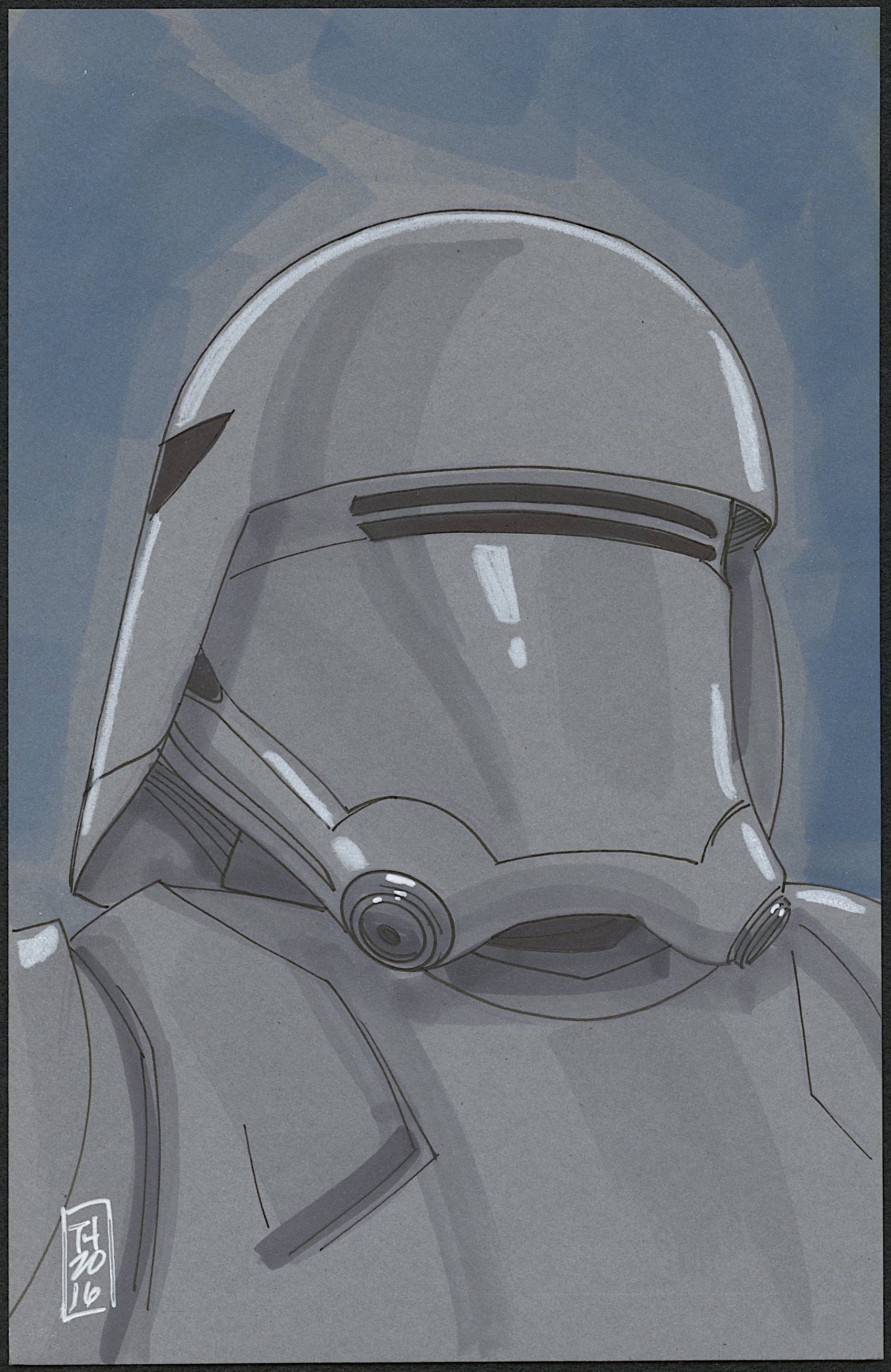 First Order Snowtrooper "Star Wars: Episode VII" 1/1 ORIGINAL 5.5" x 8.5" Color Drawing on Paper Signed by Tom Hodges at PristineAuction.com First Order Snowtrooper "Star Wars: Episode VII" 1/1 ORIGINAL 5.5" x 8.5" Color Drawing on Paper Signed by Tom Hodges at PristineAuction.com