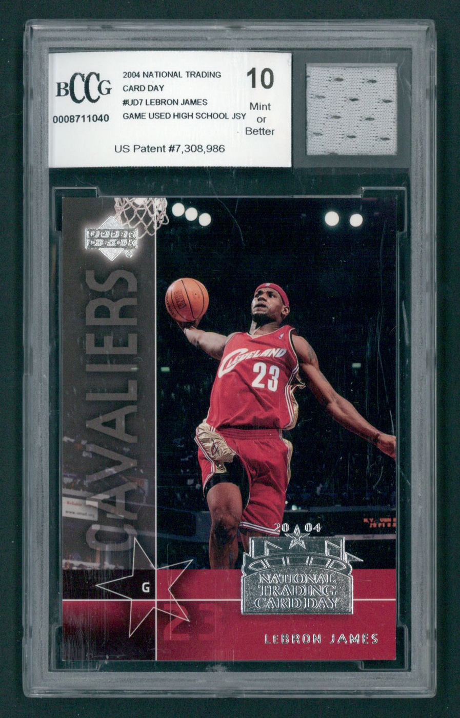 LeBron James 2004 National Trading Card Day with Game Used High School Jersey Basketball Card (BCCG 10) at PristineAuction.com LeBron James 2004 National Trading Card Day with Game Used High School Jersey Basketball Card (BCCG 10) at PristineAuction.com