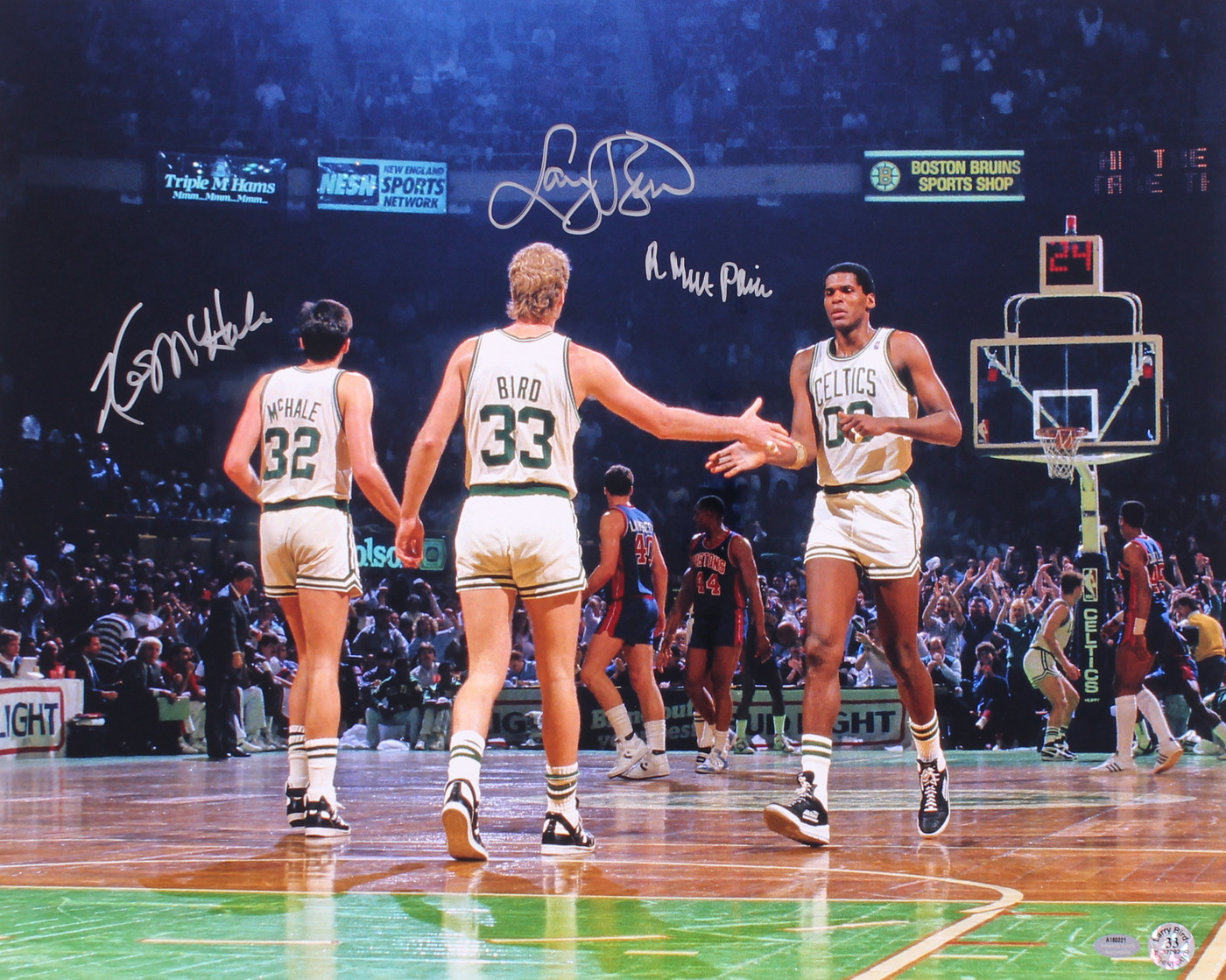 Larry Bird, Kevin McHale & Robert Parish Signed Celtics 16x20 Photo (Schwartz COA & Bird Hologram) at PristineAuction.com Larry Bird, Kevin McHale & Robert Parish Signed Celtics 16x20 Photo (Schwartz COA & Bird Hologram) at PristineAuction.com