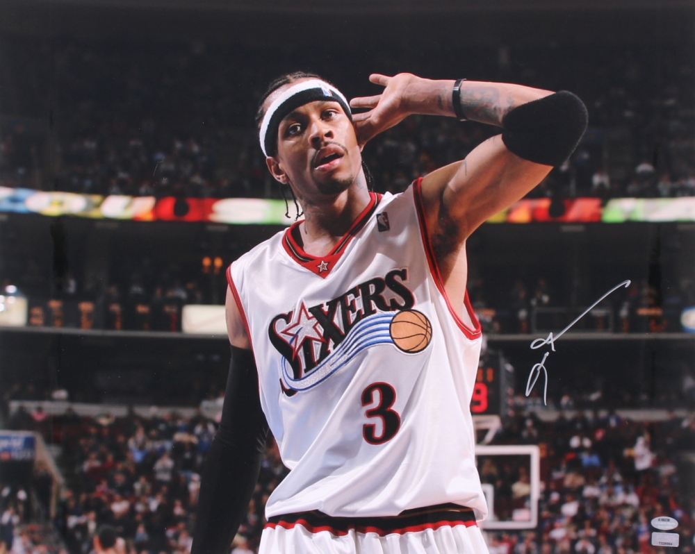 Allen Iverson Signed 76ers 16x20 Photo (Schwartz COA & Sports