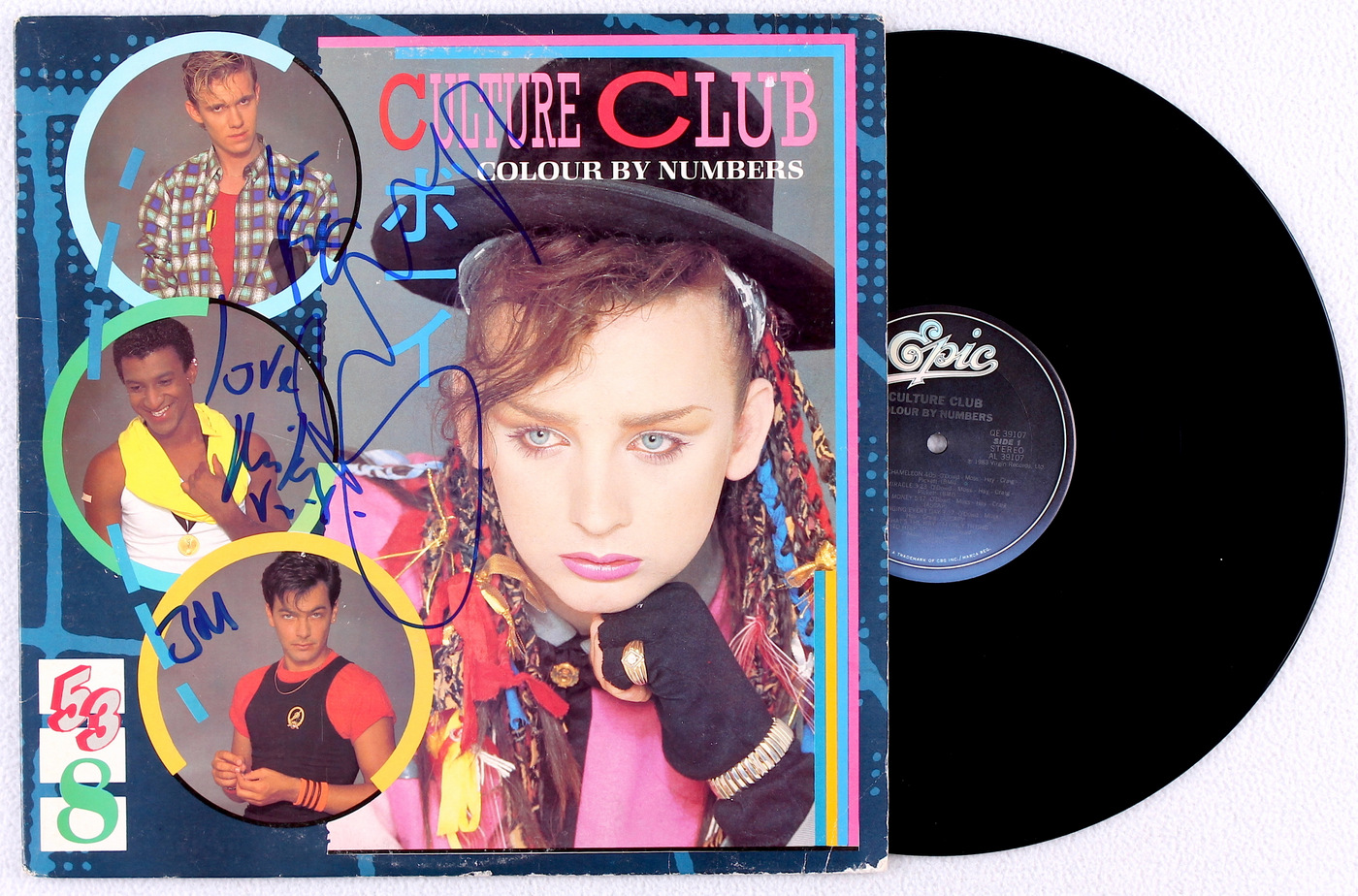 Multi-Signed Culture Club "Colour By Numbers" Record Album With (4) Signatures Including Boy George, Jon Moss, Roy Hay & Mikey Craig (JSA ALOA) at PristineAuction.com Multi-Signed Culture Club "Colour By Numbers" Record Album With (4) Signatures Including Boy George, Jon Moss, Roy Hay & Mikey Craig (JSA ALOA) at PristineAuction.com