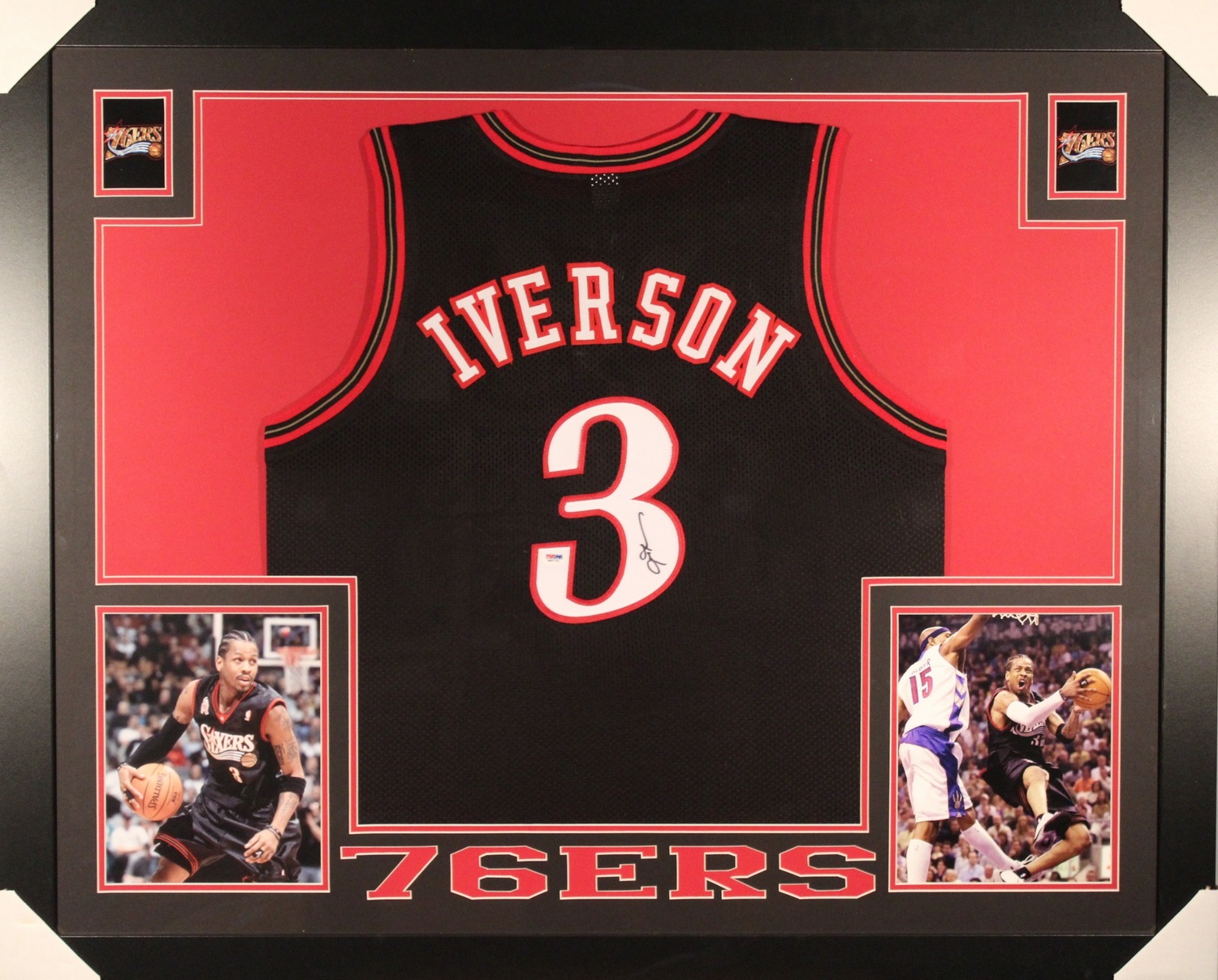Allen Iverson Signed 76ers 35x43 Custom Framed Jersey (PSA COA) at PristineAuction.com Allen Iverson Signed 76ers 35x43 Custom Framed Jersey (PSA COA) at PristineAuction.com