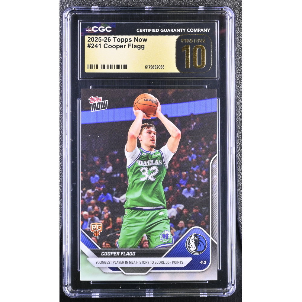 Cooper Flagg 2025-26 Topps Now #241 RC (CGC 10 | Black Label Pristine ...