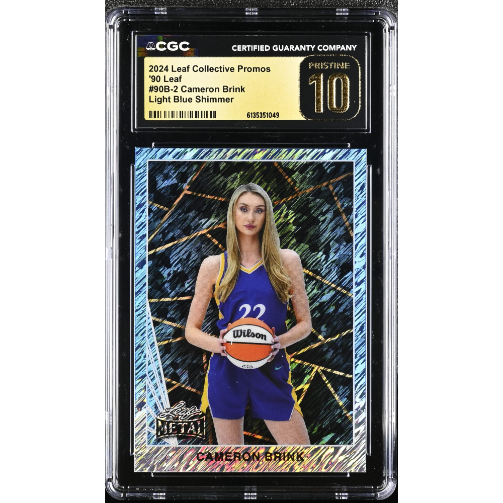 Cameron Brink 2024 Leaf Collective Promos '90 Leaf Light Blue Shimmer ...