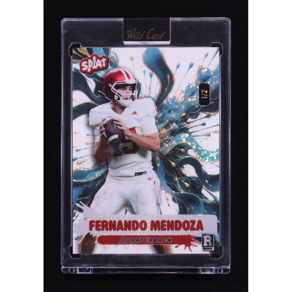 Fernando Mendoza 2026 Wild Card Splat Teal Gold Sparkles #FM4 #1/2 RC ...
