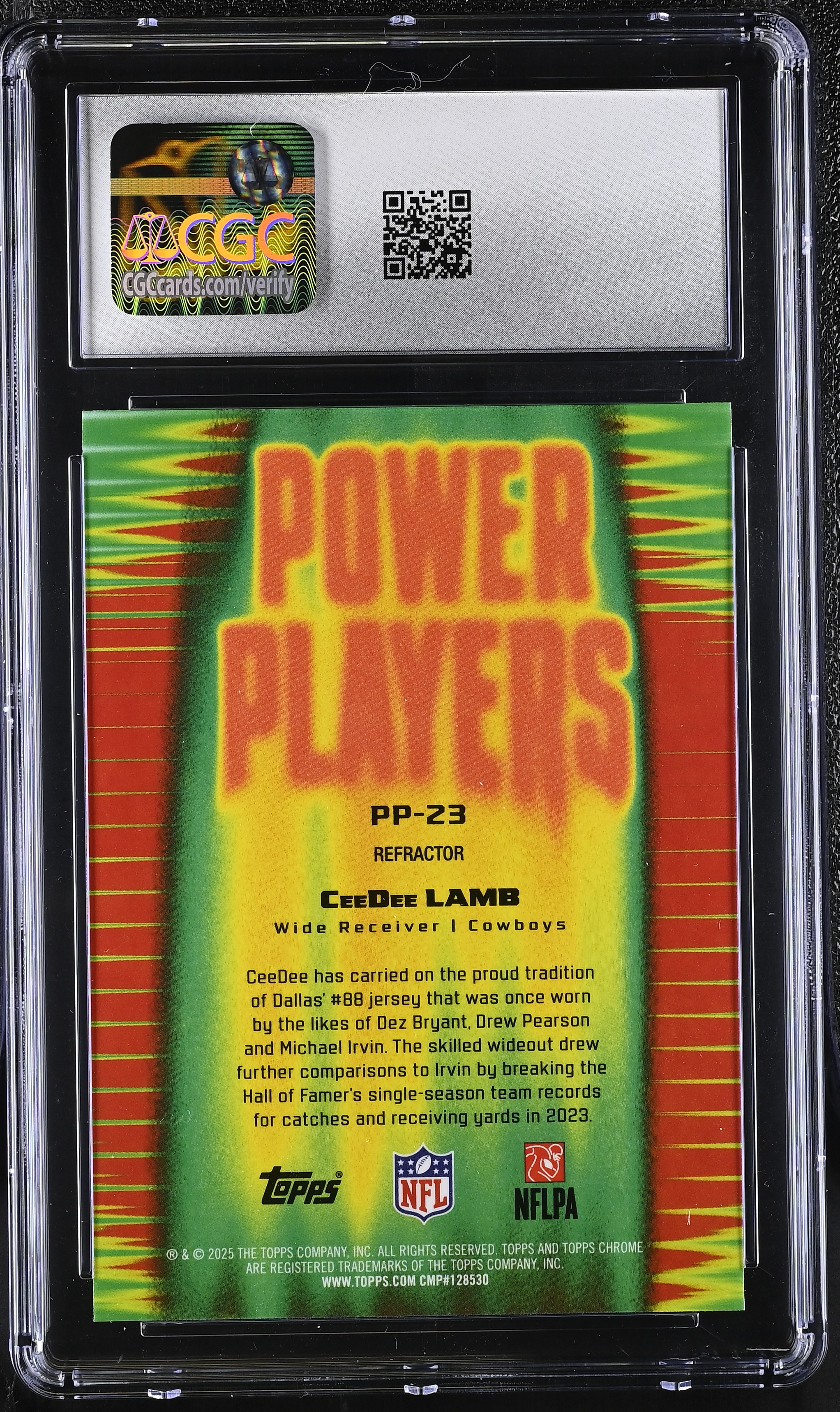 希少　BLESS n° コード　ライト　ビーズ　アーカイブ　レア Ceedee Lamb 2025 Topps Chrome Power Players Refractor #23 (CGC 10