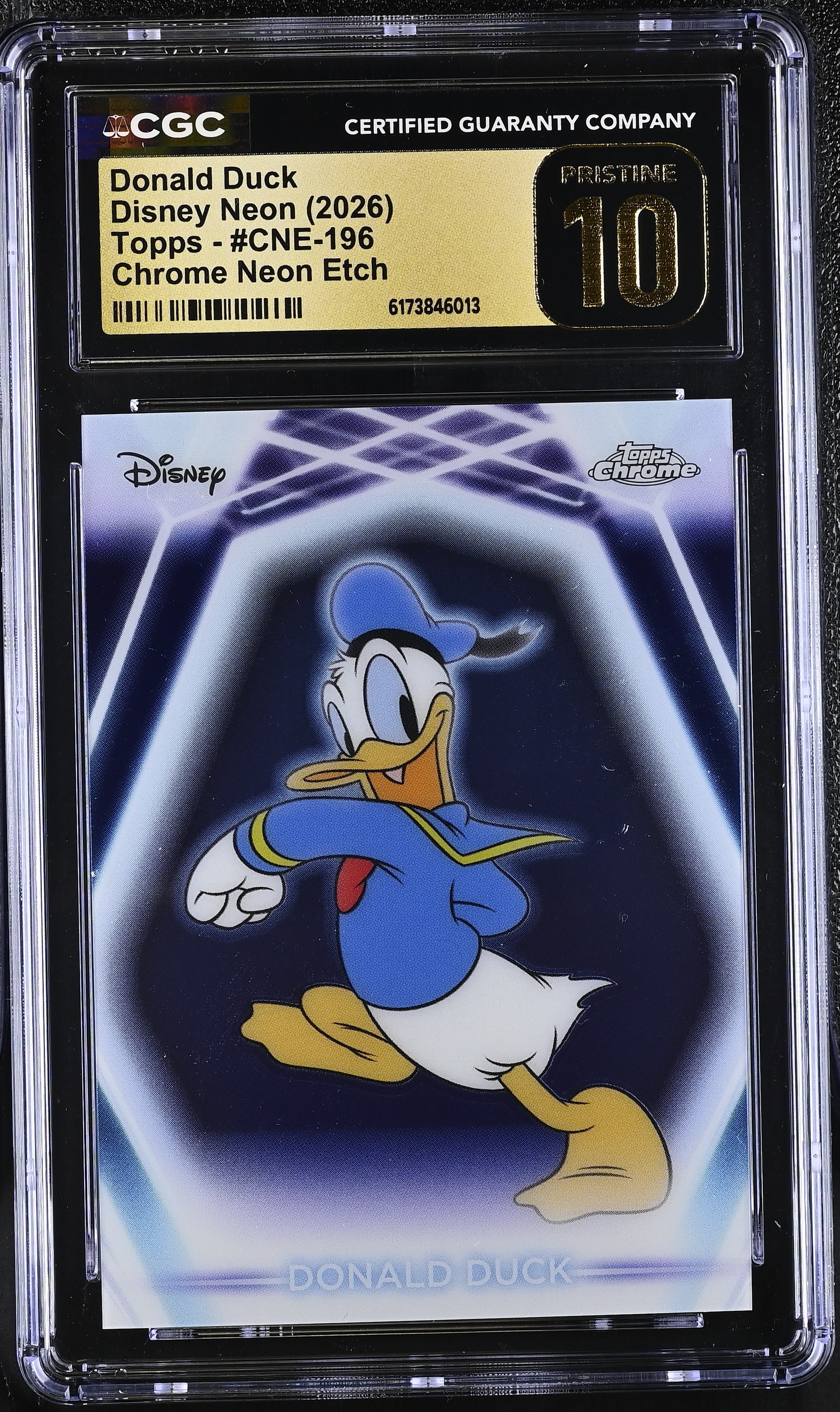 Donald Duck 2026 Topps Disney Neon Chrome Neon Etch #196 (CGC 10 ...